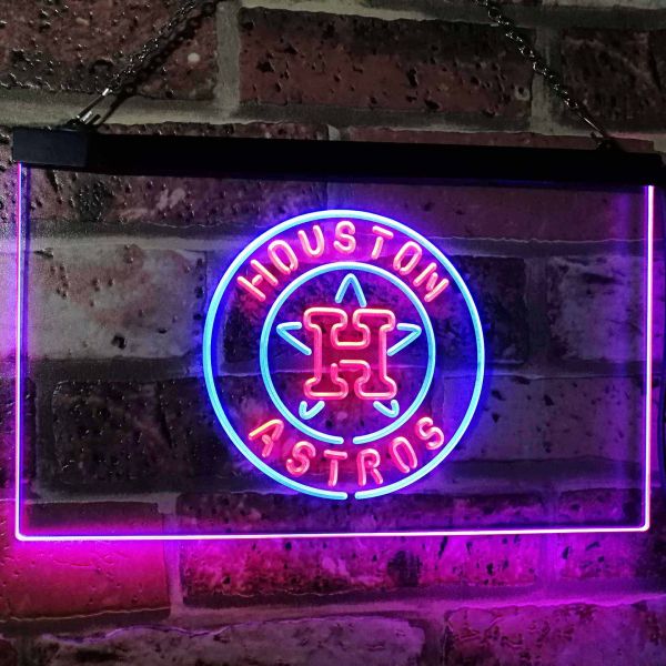 Houston Astros Logo Dual LED Neon Light Sign